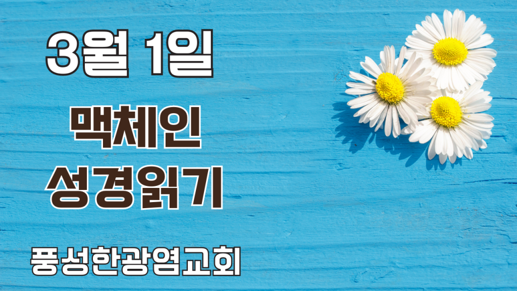 3월 1일 맥체인성경읽기